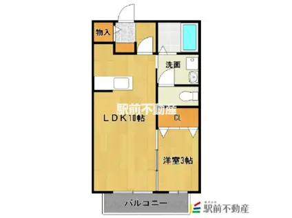 エマーブルⅠ B棟(1LDK/1階)の間取り写真