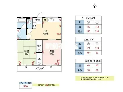 フォーレスト21(2DK/1階)の間取り写真