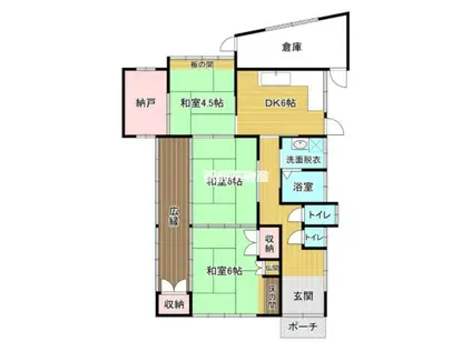 鹿児島本線 吉野駅(福岡) 徒歩21分 1階建 築42年(3DK)の間取り写真