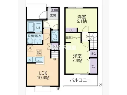 SYUNヴェール(2LDK/1階)の間取り写真
