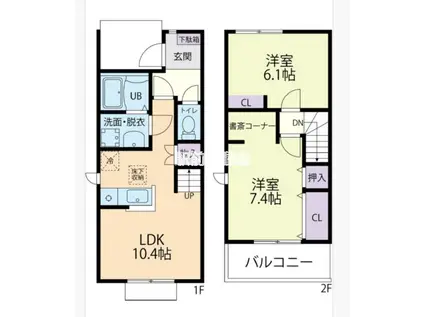 SYUNヴェール(2LDK/1階)の間取り写真
