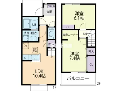 SUMIヴェール(2LDK/1階)の間取り写真