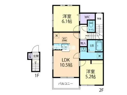SUMIヴェール(2LDK/2階)の間取り写真