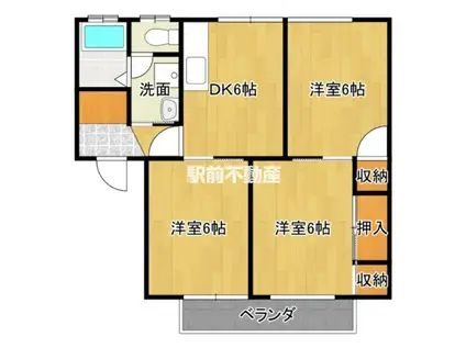 グリーンハウス橘A(3DK/1階)の間取り写真