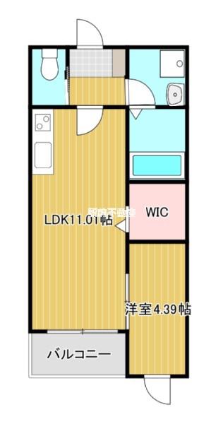 BRAVEBASE大牟田(1LDK/2階)の間取り写真