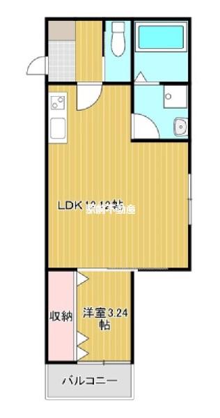 BRAVEBASE大牟田(1LDK/1階)の間取り写真