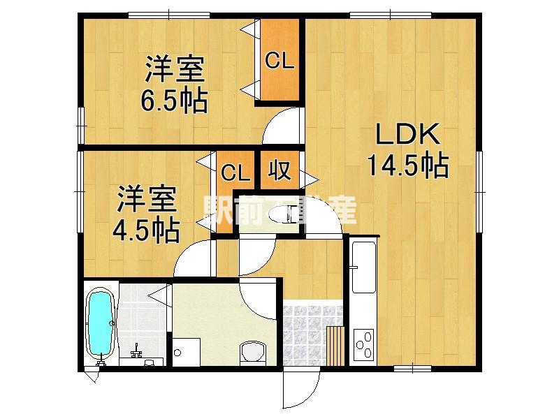 鹿児島本線 西牟田駅 徒歩16分 1階建 築1年(2LDK)の間取り写真