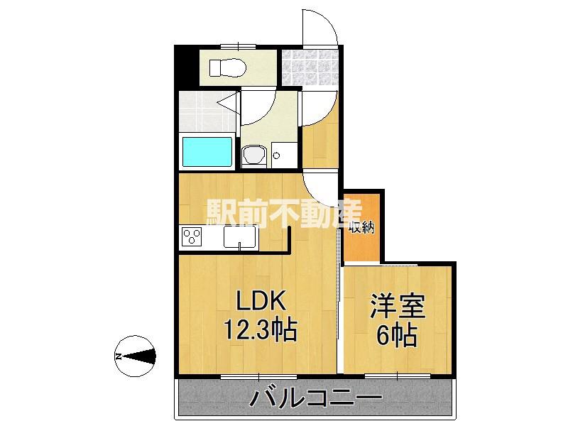 アレクサンドライト八女(1LDK/3階)の間取り写真