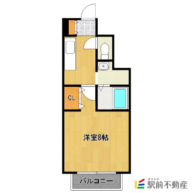 鹿児島本線 西牟田駅 徒歩22分 2階建 築20年(1K/1階)の間取り写真