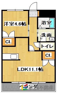 PRINTEMPS小川(1LDK/2階)の間取り写真