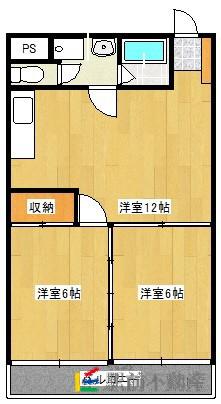 シーザーズパレス不知火(2LDK/8階)の間取り写真