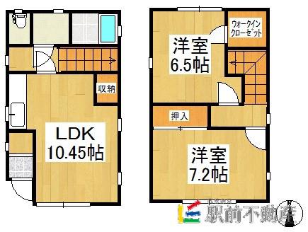 鹿児島本線 羽犬塚駅 徒歩96分 2階建 築10年(2LDK)の間取り写真
