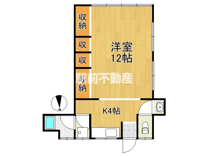 ナーシア広川(1K/1階)の間取り写真