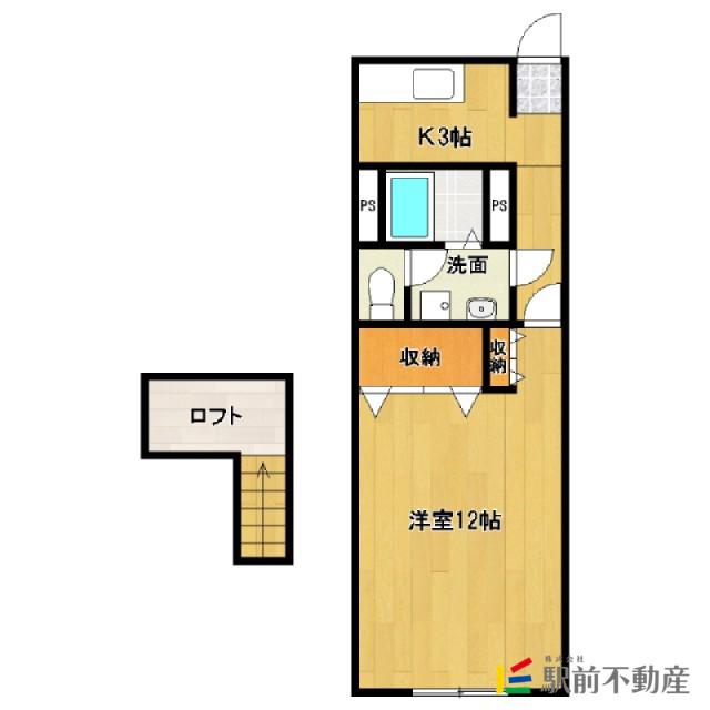 メゾン赤坂(1K/2階)の間取り写真