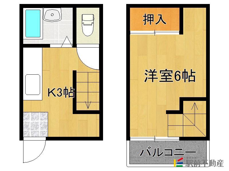 アパートメントP・I(1K/2階)の間取り写真