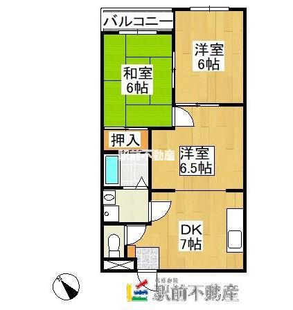 エクセレントハイツ(3DK/6階)の間取り写真