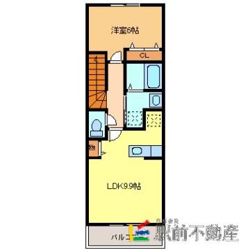 FROM 1ST(1LDK/2階)の間取り写真