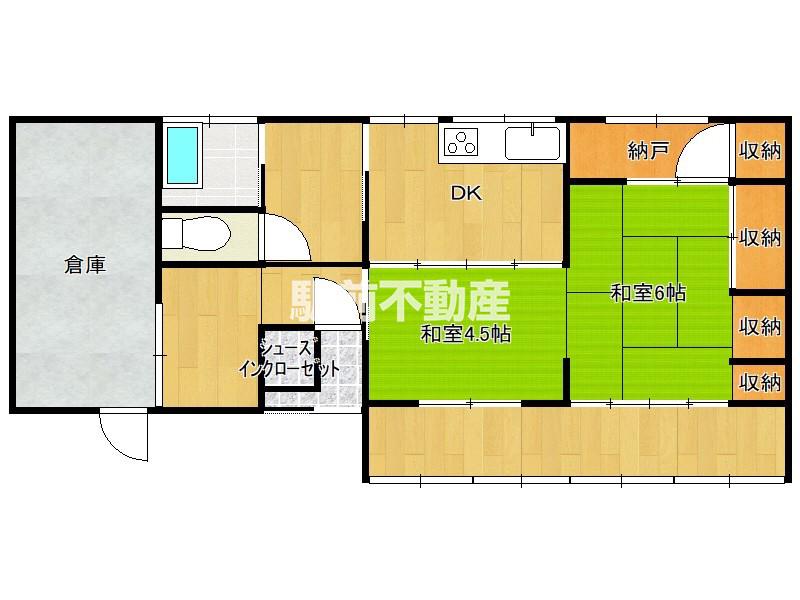 鹿児島本線 銀水駅 徒歩32分 1階建 築59年(2DK)の間取り写真