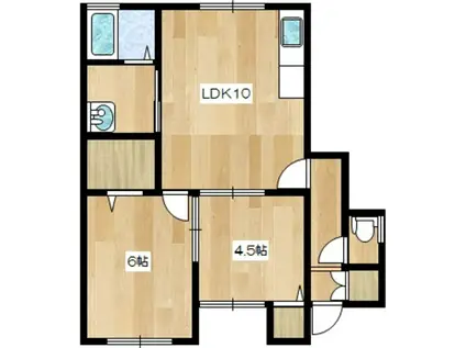 ベルメゾン(2LDK/1階)の間取り写真