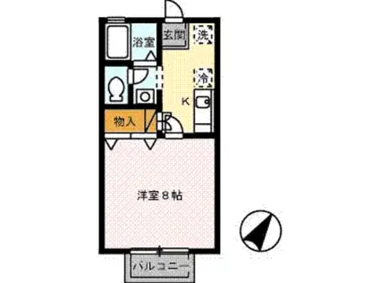 ひかりハイツB(1K/2階)の間取り写真