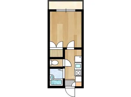 ゆののなか(1K/2階)の間取り写真