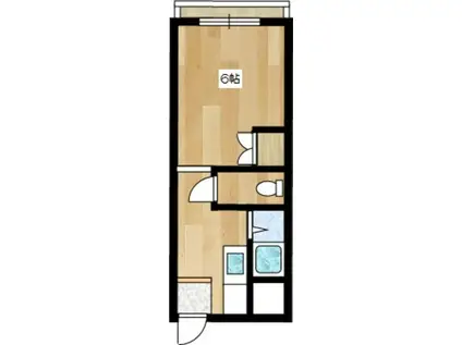 ハイツ古曽(1K/2階)の間取り写真