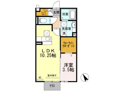 イーストピース上郷(1LDK/2階)の間取り写真