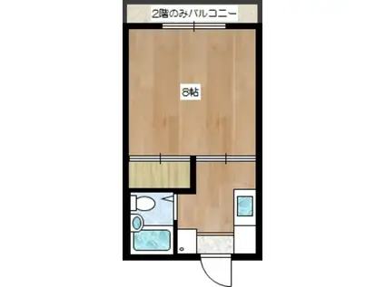 フレッシュコート(1K/2階)の間取り写真