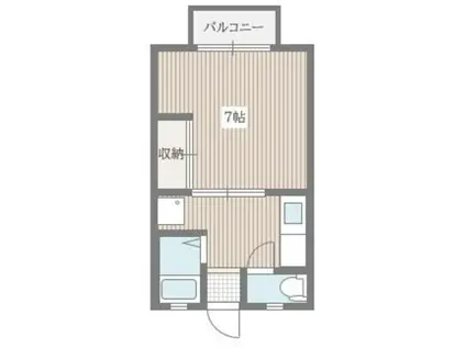 ビバリーハウス平川AB(1K/2階)の間取り写真