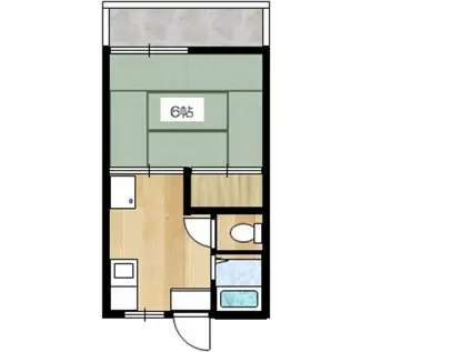 ハイツ阿川(1K/2階)の間取り写真