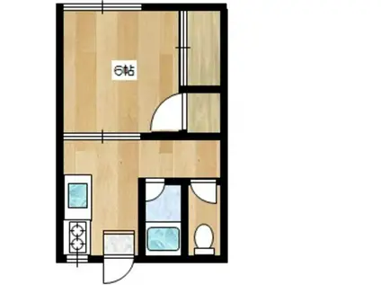 ハイツなかま(1K/2階)の間取り写真