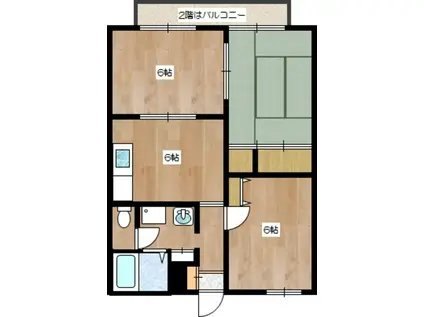 シャルムK(3DK/1階)の間取り写真
