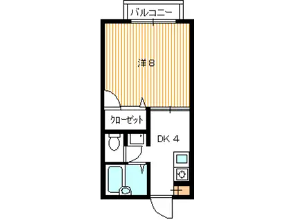 道場ハイツ E棟(1K/1階)の間取り写真