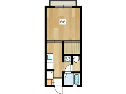 アイメゾンB棟(1K/2階)の間取り写真