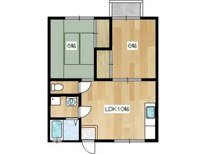 メゾンエクセラ(2LDK/1階)の間取り写真