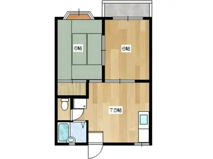 エスポワールメゾンMK(2DK/1階)の間取り写真