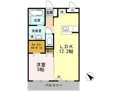 プレミールカルチェ(1LDK/3階)の間取り写真