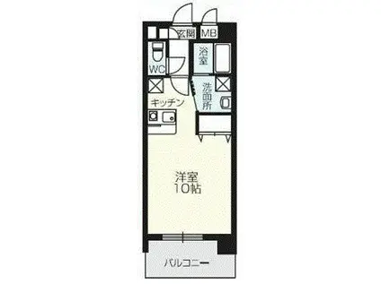 キーウエスト(1K/5階)の間取り写真