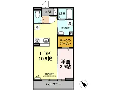 グランブリス(1LDK/2階)の間取り写真