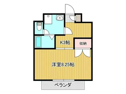 リュイール葵(1K/1階)の間取り写真