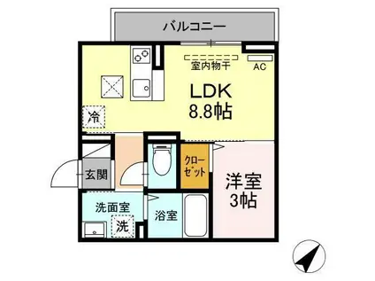 フェリックス葵(1LDK/1階)の間取り写真