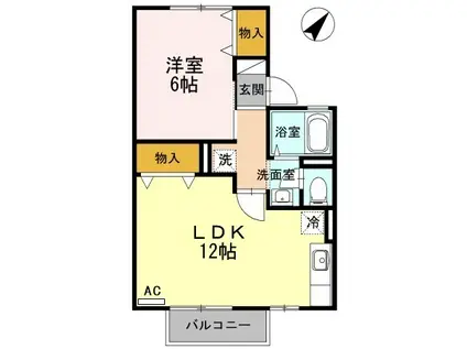 MKハイツⅢ棟(1LDK/1階)の間取り写真