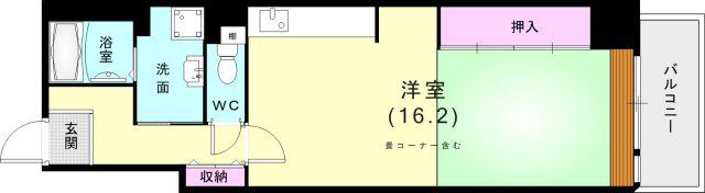 山陽本線 兵庫駅 徒歩7分 14階建 築31年(ワンルーム/5階)の間取り写真