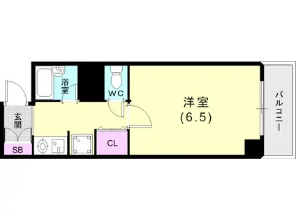 ドミール橘(1K/4階)の間取り写真