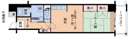 山陽本線 兵庫駅 徒歩7分 14階建 築31年(ワンルーム/11階)の間取り写真