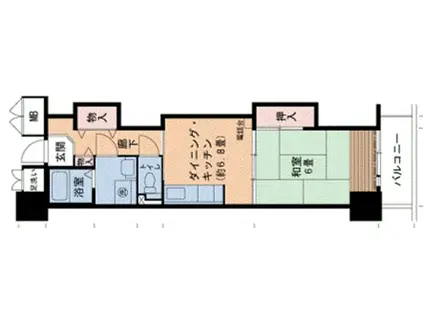 山陽本線 兵庫駅 徒歩7分 14階建 築28年(1DK/9階)の間取り写真