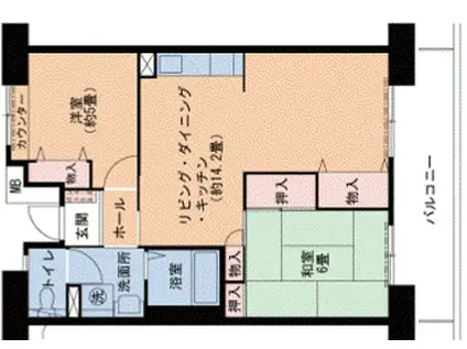 神戸市海岸線 御崎公園駅 徒歩2分 10階建 築27年(2LDK/3階)の間取り写真