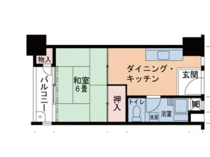 神戸電鉄粟生線 鈴蘭台西口駅 徒歩3分 10階建 築55年(1DK/10階)の間取り写真