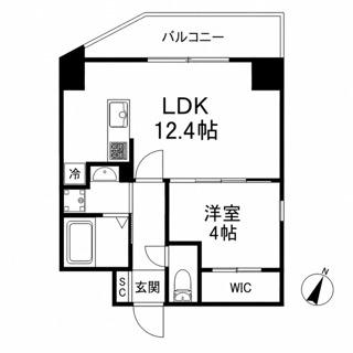 国香通4丁目(1LDK/7階)の間取り写真