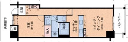 山陽本線 兵庫駅 徒歩7分 14階建 築31年(1LDK/3階)の間取り写真
